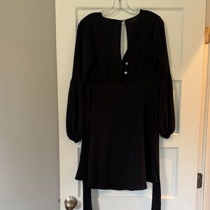 Free press babydoll style plunging neckline Long Sleeve Dress